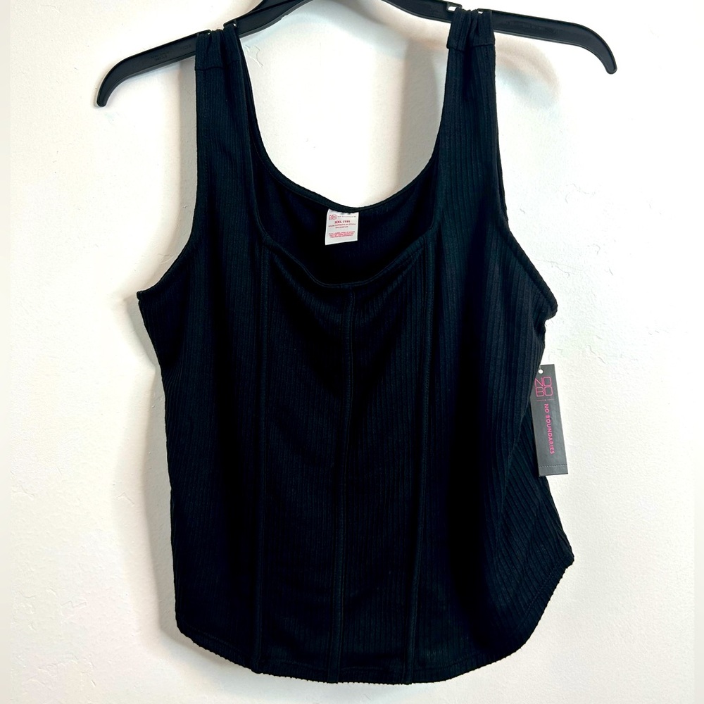 NWT No Boundaries Corset Style Tank Top Size XXL 19 Juniors 🖤